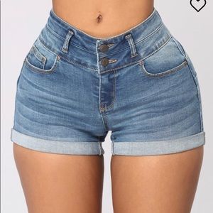 fashion nova butt lift shorts/wax jean collection